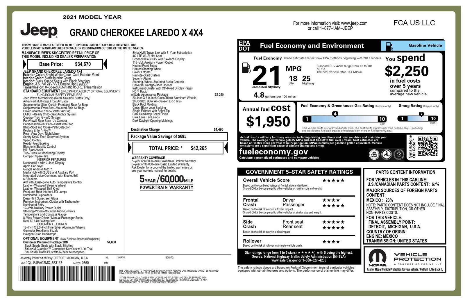 2021 Jeep Grand Cherokee Laredo X 4x4