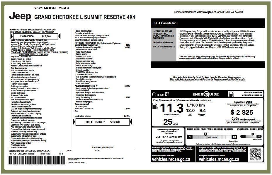 2021 Jeep Grand Cherokee L Summit