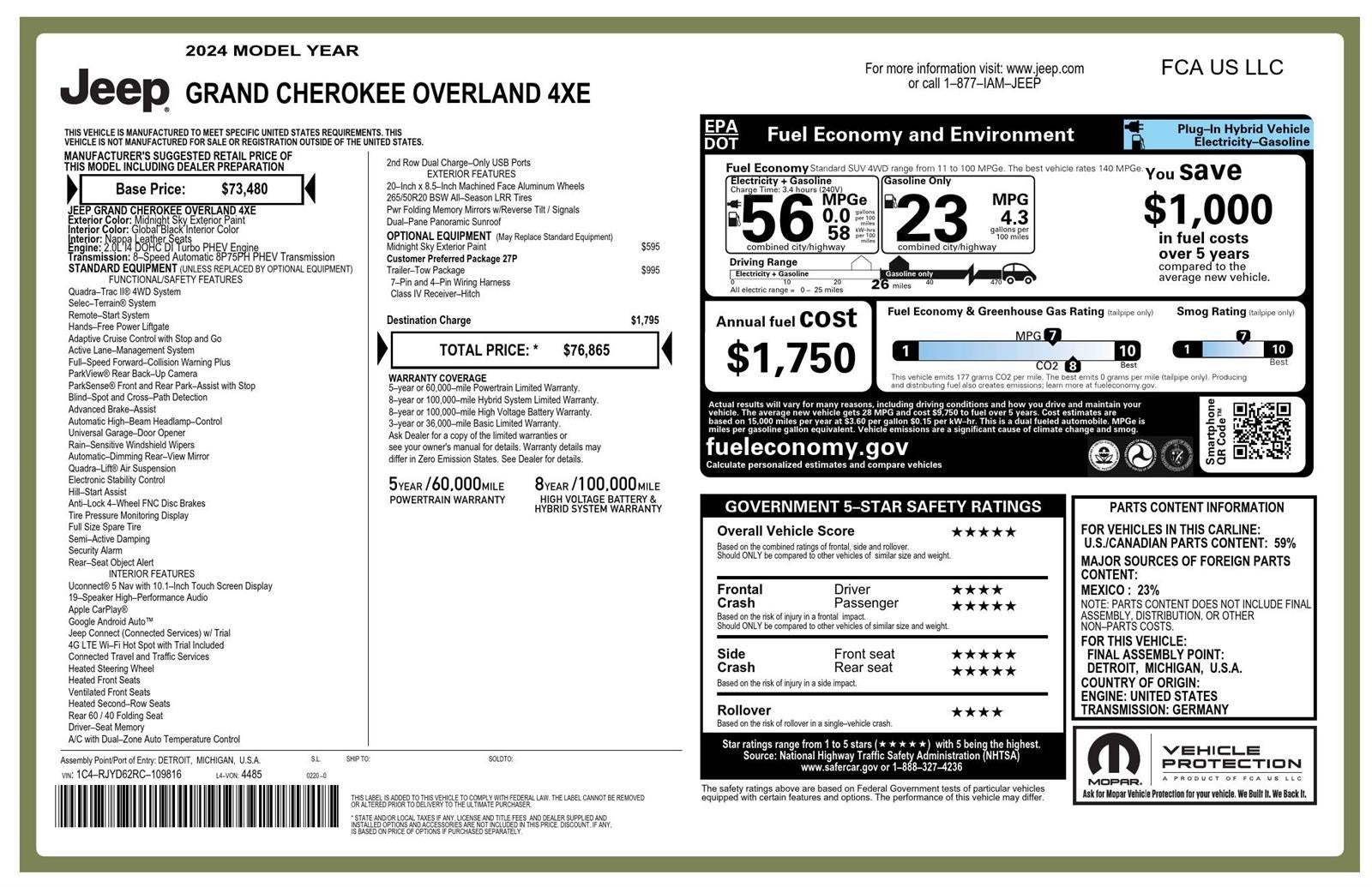 2024 Jeep Grand Cherokee 4xe Overland
