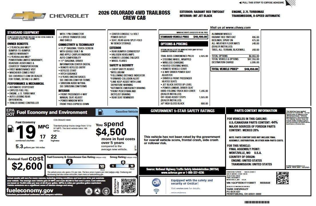 2026 Chevrolet Colorado Trail Boss