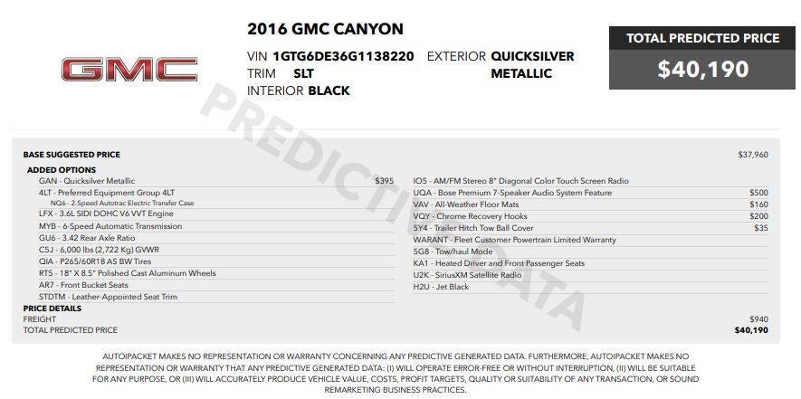 2016 GMC Canyon 4WD SLT