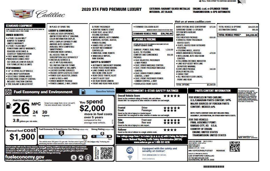 2020 Cadillac XT4 Premium Luxury
