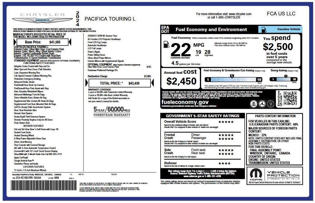 2024 Chrysler Pacifica Touring L