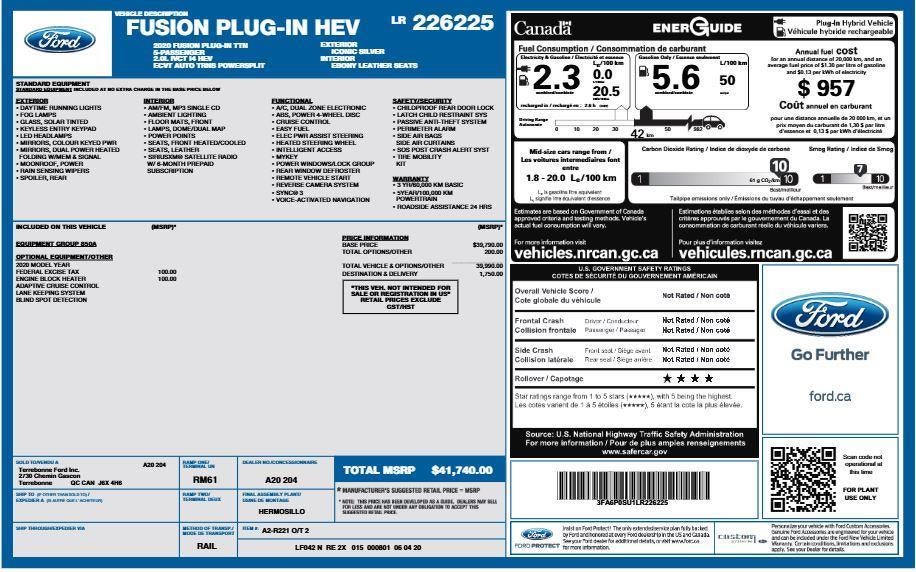 2020 Ford Fusion Plug-In Hybrid Titanium