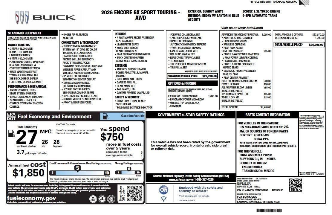 2026 Buick Encore GX Sport Touring