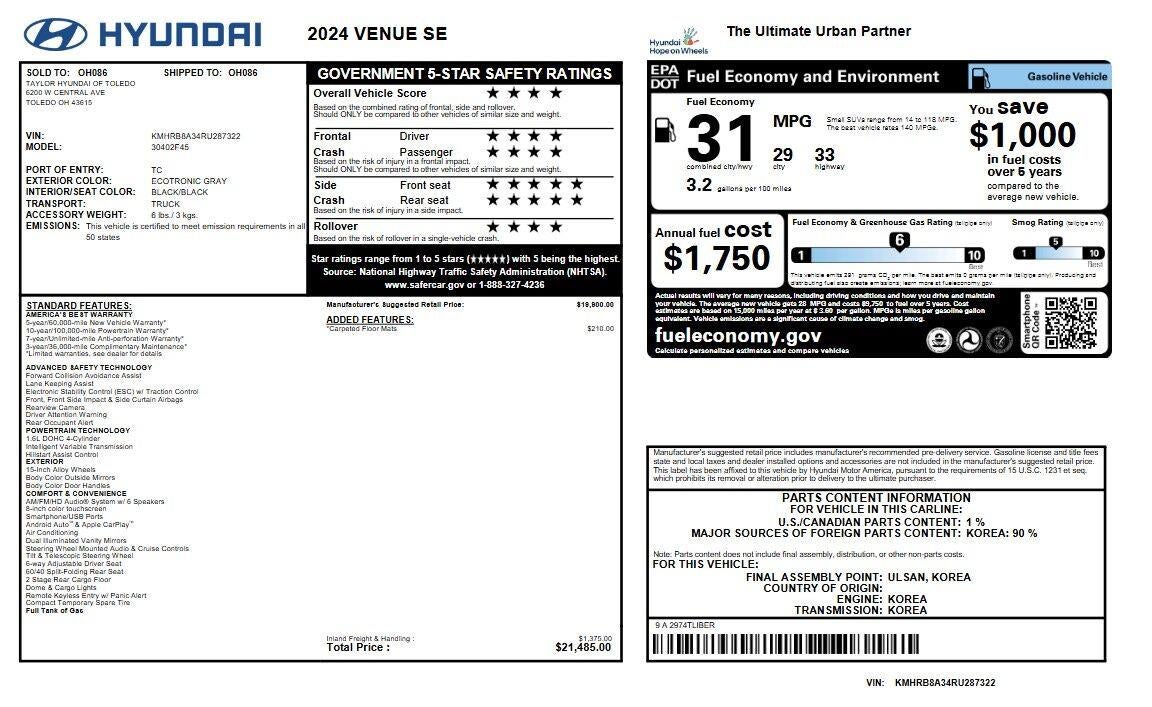 2024 Hyundai Venue SE